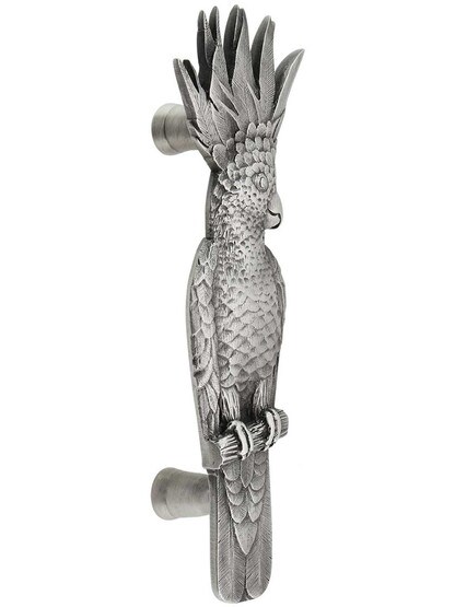 Cockatoo Vertical Pull - Left Hand in Antique Pewter.